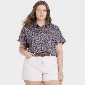 Universal Thread Floral Button Up Shirt